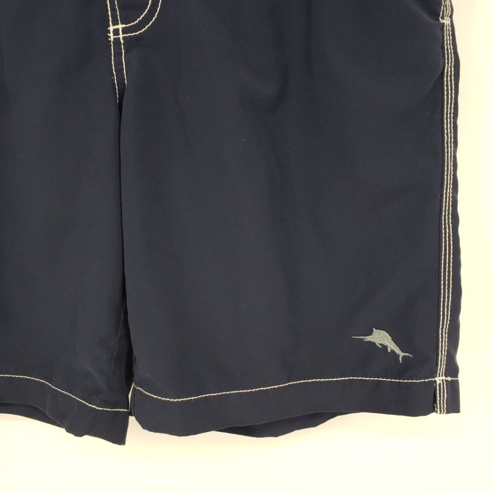 Tommy Bahama‎ Relax Mens Swim Trunks Shorts M Cargo Pocket Navy Blue White - Picture 5 of 8